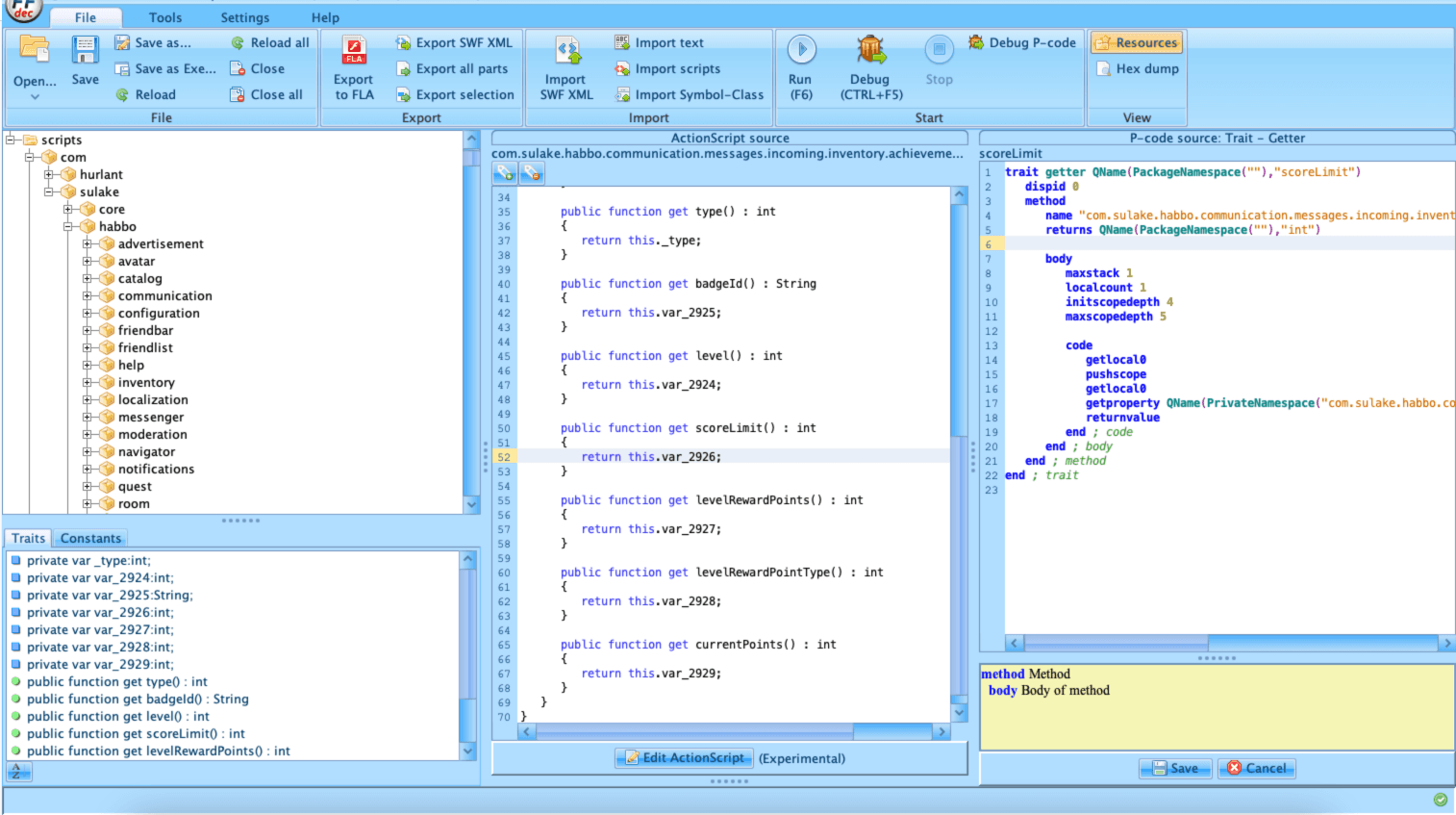 JPEXS deobfuscated source